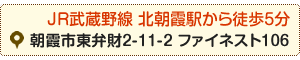 JR武蔵野線 北朝霞駅から徒歩5分 朝霞市東弁財2-11-2 ファイネスト106